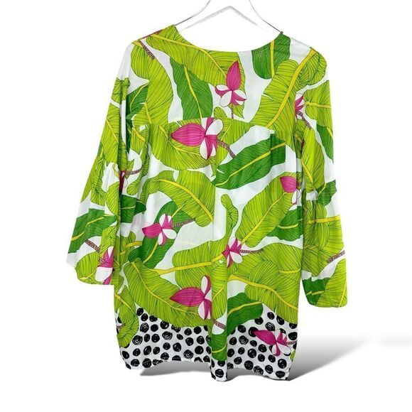 Sana Safinaz Lightweight Cotton‎ Colorful Tropical Pattern Tunic Kurti Sz XS - Picture 2 of 10